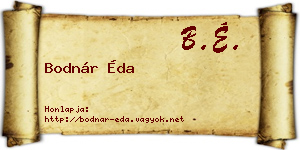 Bodnár Éda névjegykártya